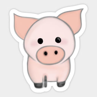 Cute Pig Drawing Sticker